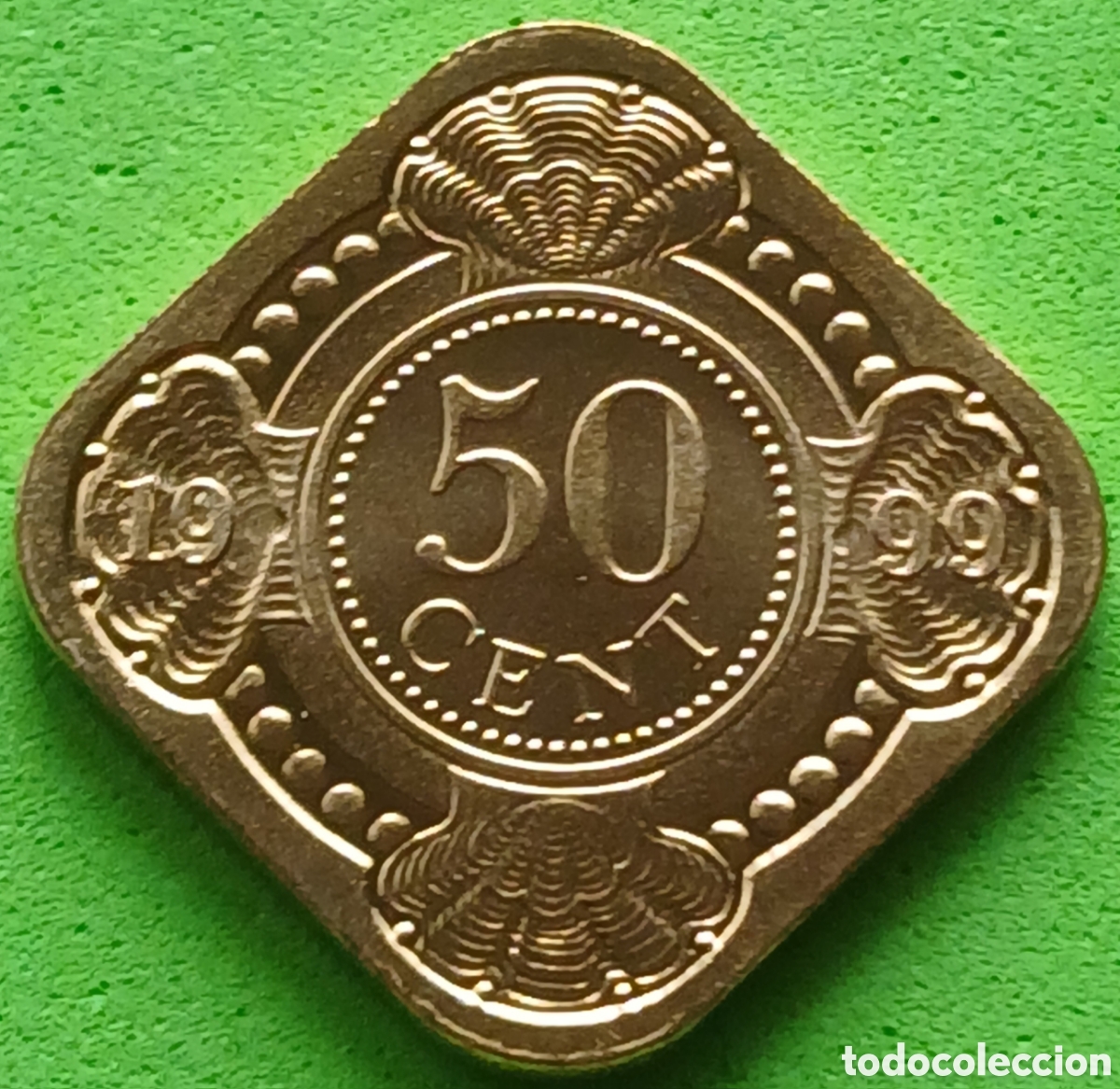Monedas antiguas de Am&eacute;rica: Antillas Neerlandesas 50 cent 1999 km#36 / ESCASA!!