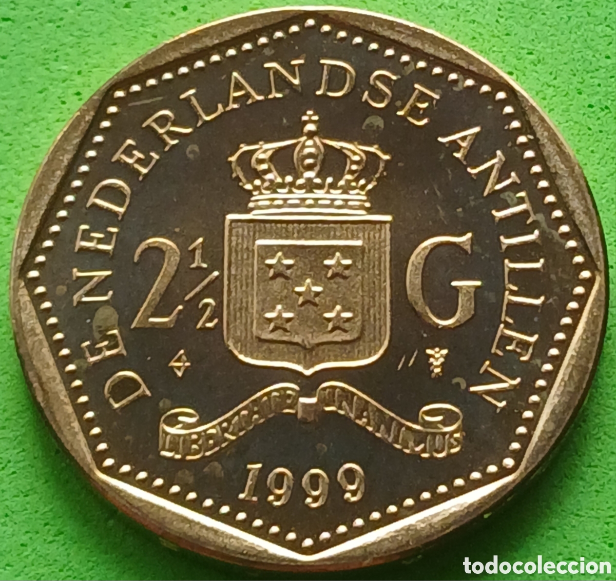 Monedas antiguas de Am&eacute;rica: Antillas Neerlandesas 2&frac12; gulden 1999 km#38 RARA (R)!!