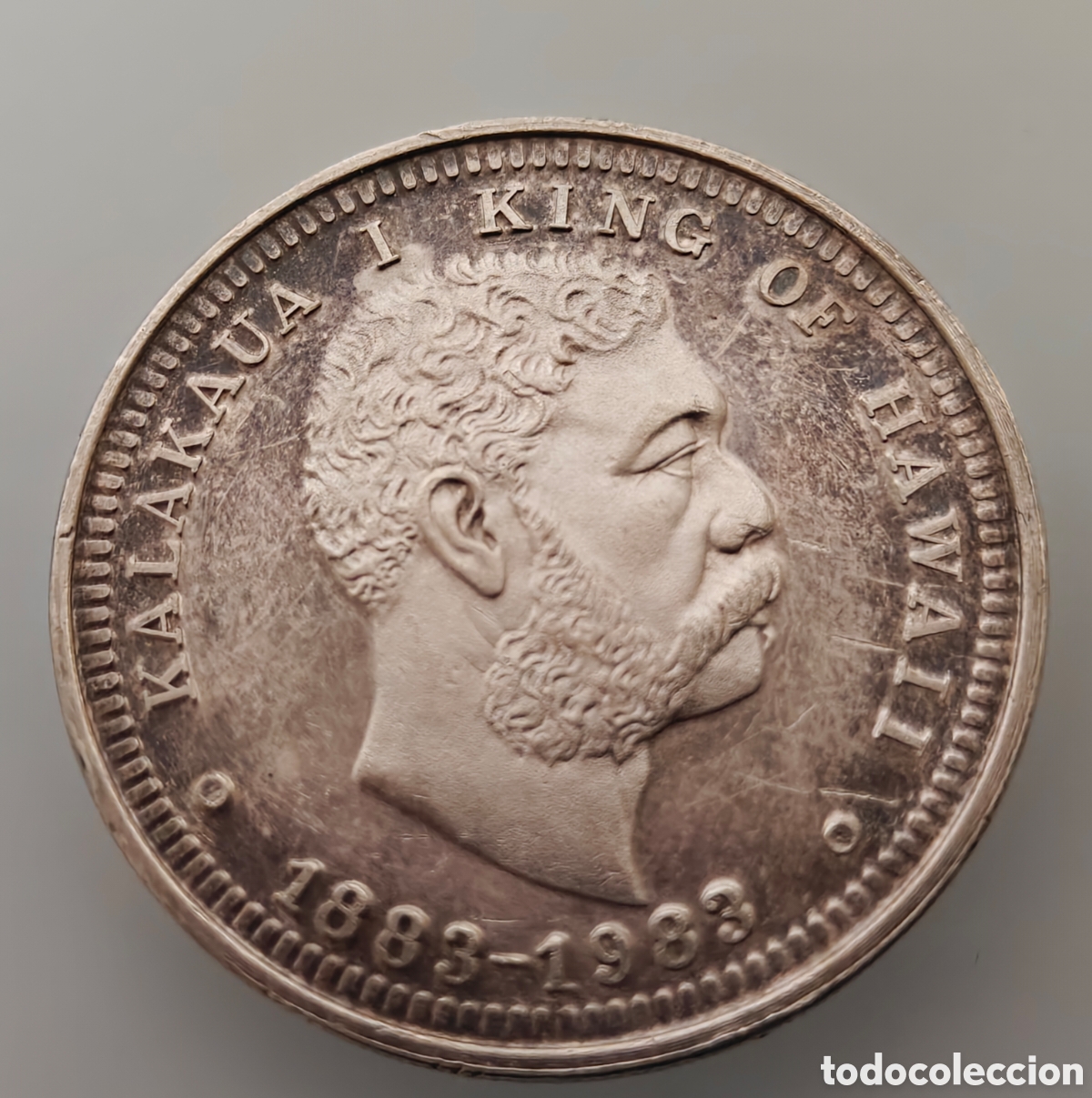 Monedas antiguas de Am&eacute;rica: MONEDA/MEDALLA 1 ONZA PLATA 999 KALAKAUA I REY HAWAII CENTENARIO 1883-1983 RARA