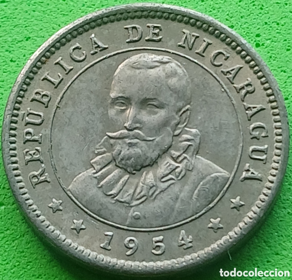 Monedas antiguas de Am&eacute;rica: Nicaragua 5 centavos 1954 km#24.1 poco com&uacute;n!