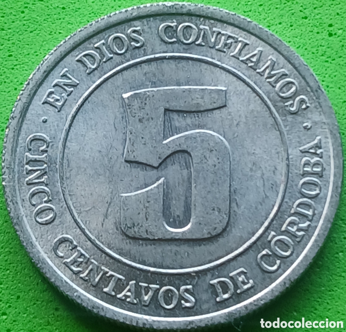 Monedas antiguas de Am&eacute;rica: Nicaragua 5 centavos 1974 km#28 FAO