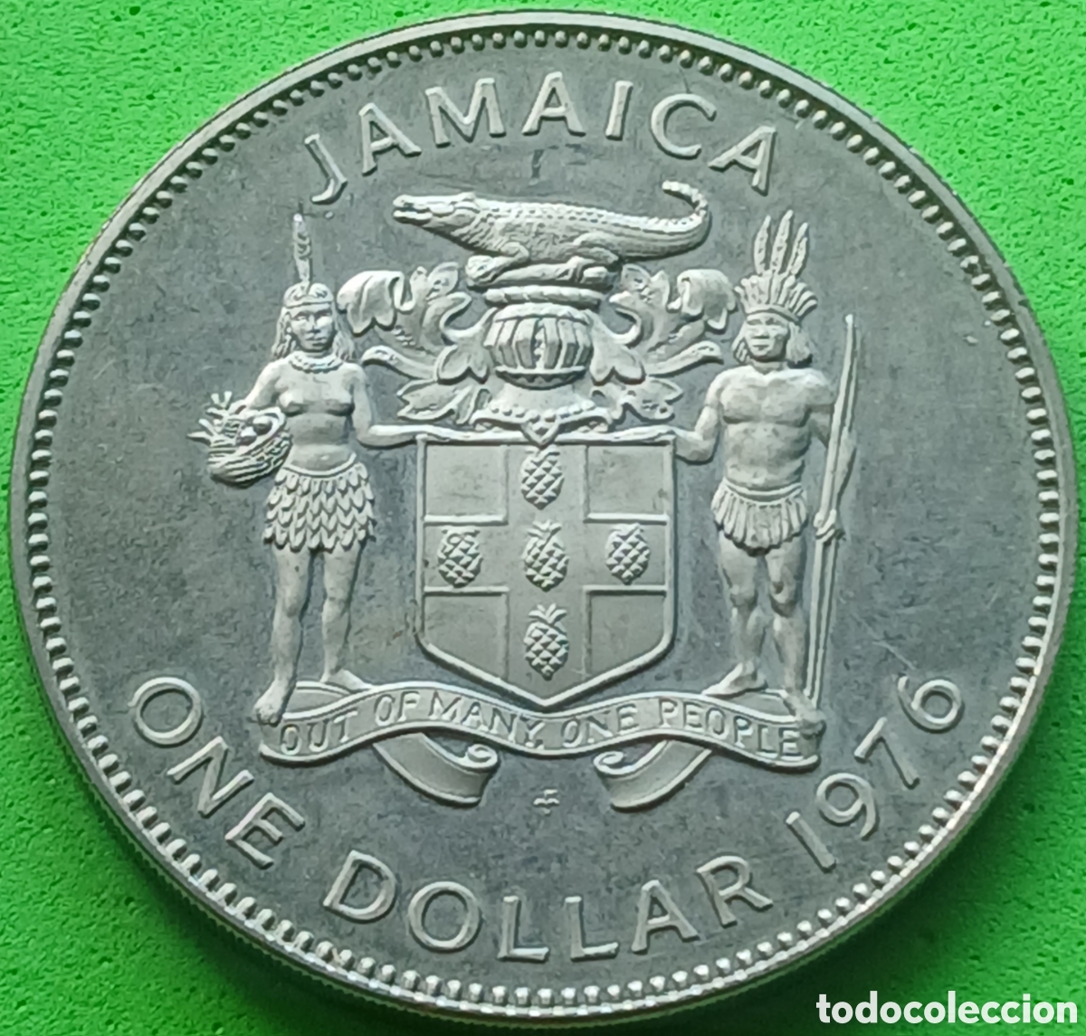 Monedas antiguas de Am&eacute;rica: Jamaica one dollar 1976 km#57 ESCASA!!