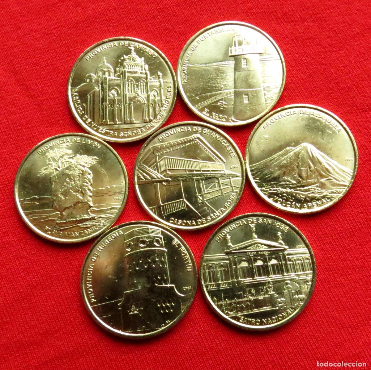 Monedas antiguas de Am&eacute;rica: Costa Rica 7 x 25 colones 2023 provincias UNC