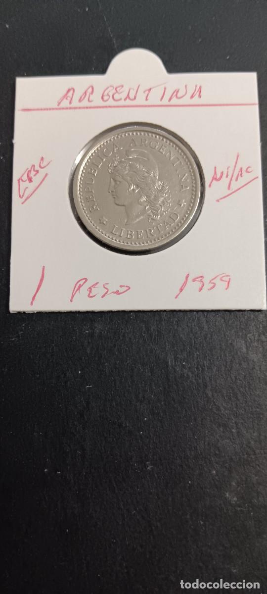 Monedas antiguas de Am&eacute;rica: ARGENTINA 1 PESO 1959 MBC KM=57 (NIQUEL-ACERO)