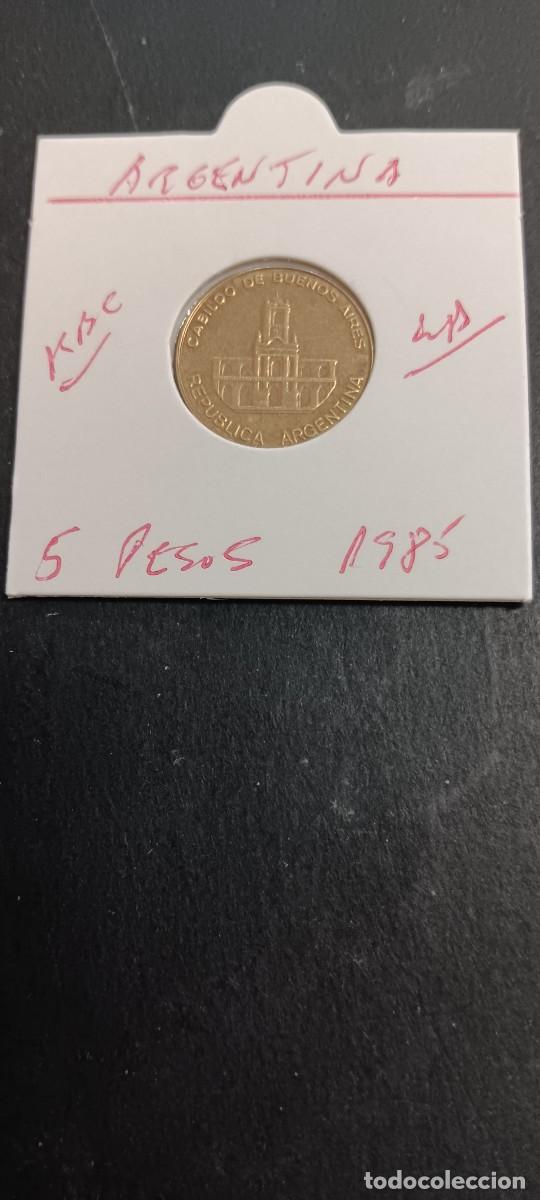Monedas antiguas de Am&eacute;rica: ARGENTINA 5 PESOS 1985 MBC KM=92 (LAT&Oacute;N) GABILDO DE BUENOS AIRES