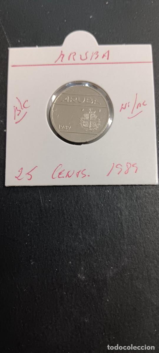 Monedas antiguas de Am&eacute;rica: ARUBA 25 CENTIMOS 1989 BC KM=3 (NIQUEL-ACERO)