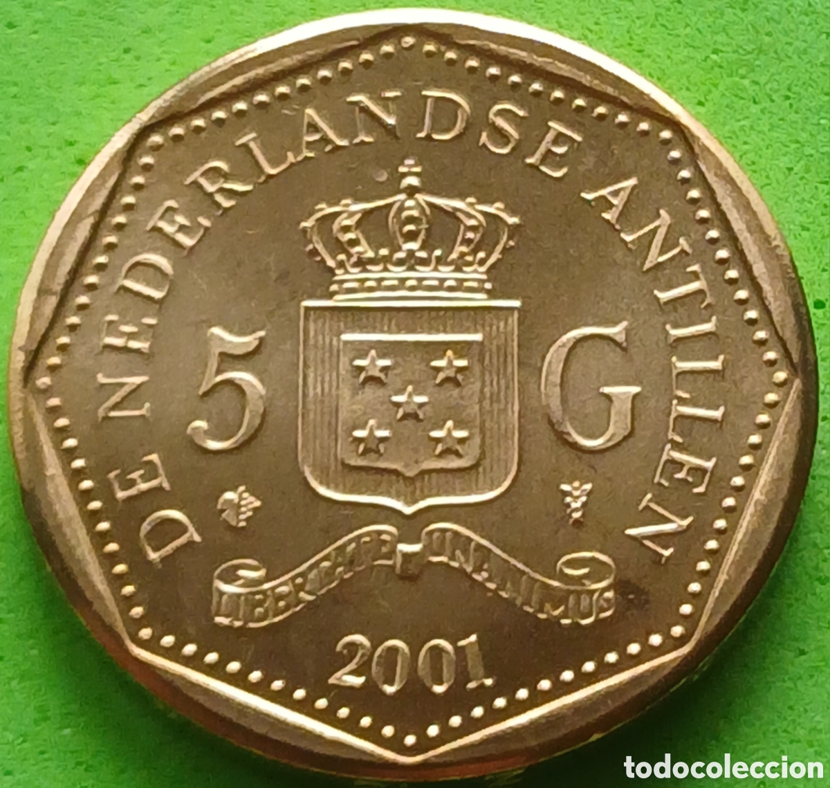 Monedas antiguas de Am&eacute;rica: Antillas Neerlandesas 5 gulden 2001 km#43 RARA (R)!!