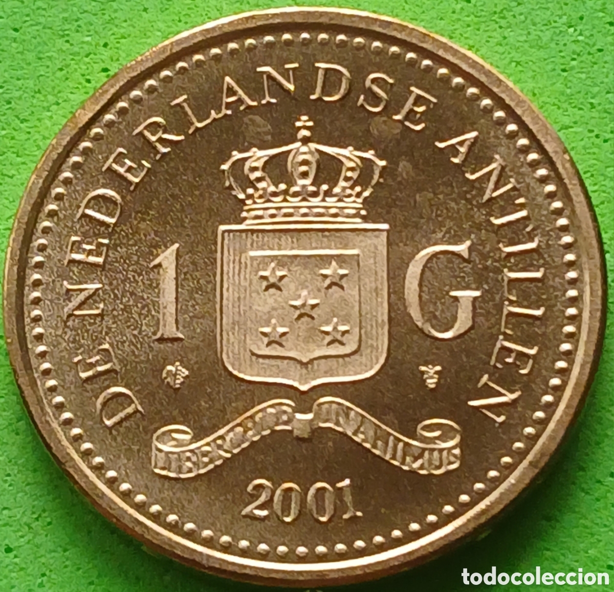 Monedas antiguas de Am&eacute;rica: Antillas Neerlandesas 1 gulden 2001 km#37 ESCASA!!