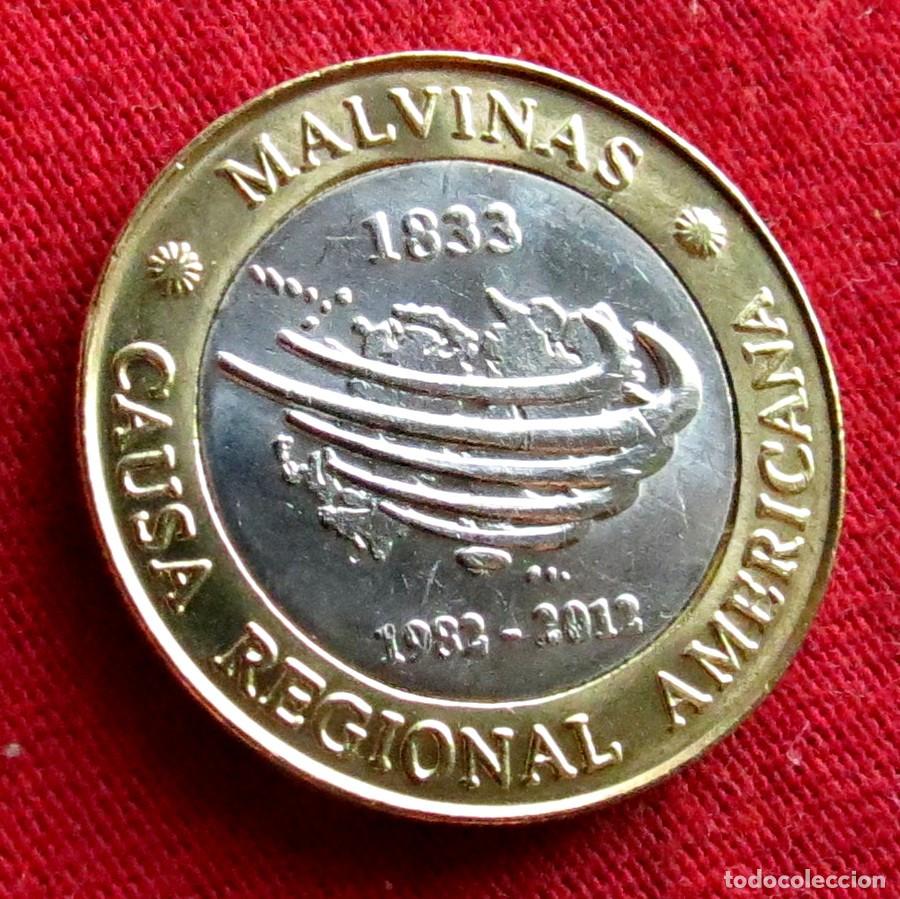 Monedas antiguas de Am&eacute;rica: Argentina 2 pesos 2012 Malvinas Falkland UNC