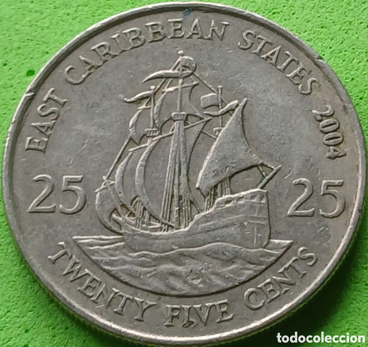 Monedas antiguas de Am&eacute;rica: Estados del Caraibe Oriental 25 cents 2004 km#38