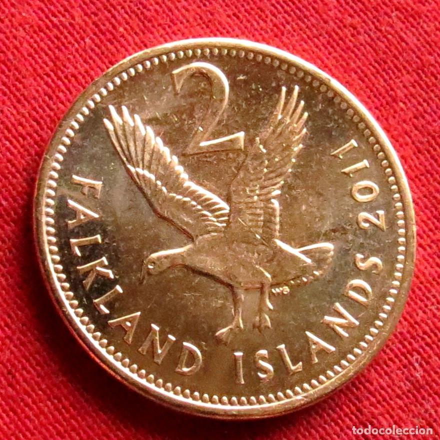 Monedas antiguas de Am&eacute;rica: Falkland Malvinas 2 pence 2011 UNC - Foto 1