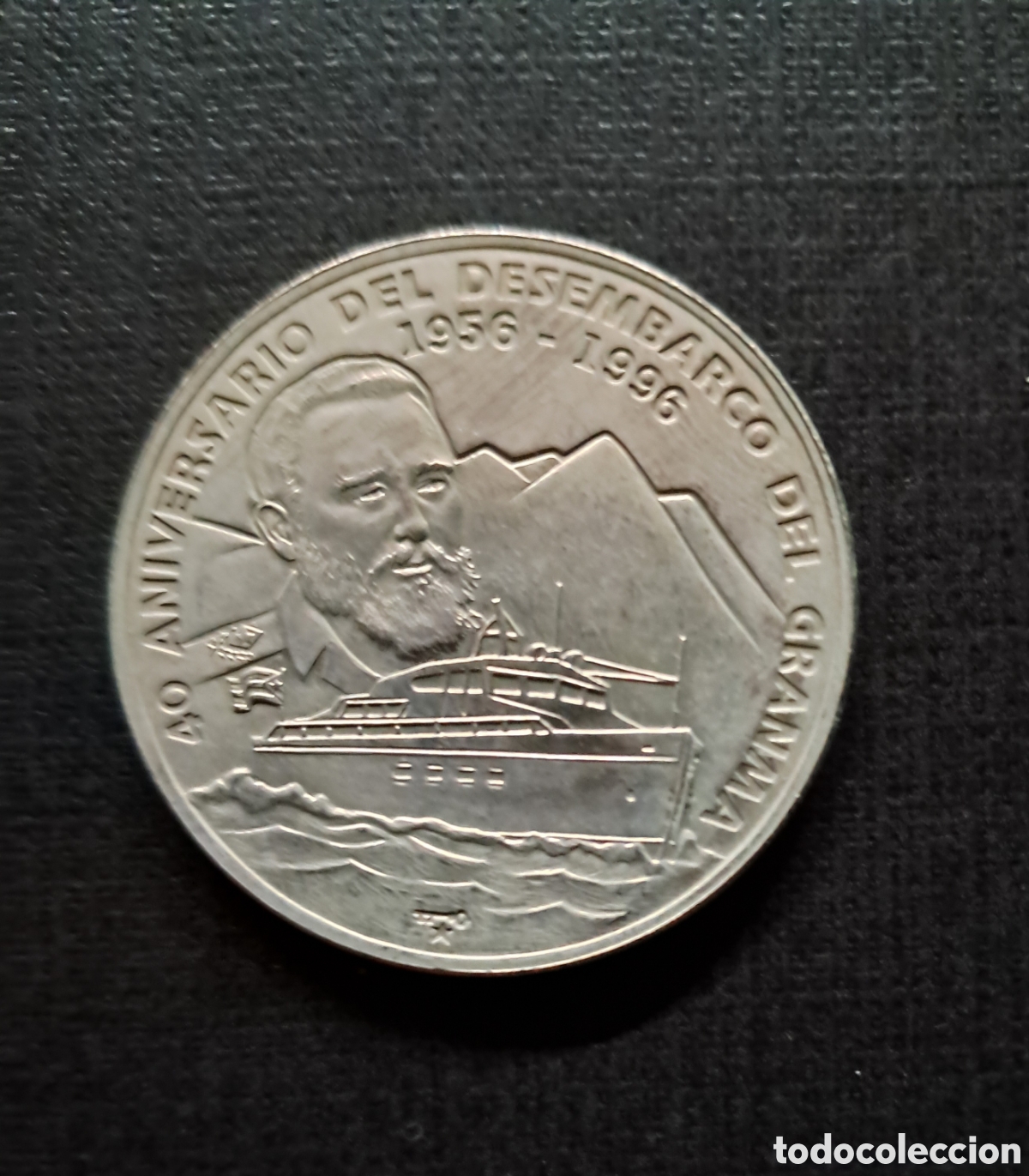 Monedas antiguas de Am&eacute;rica: Moneda conmemorativa 1 Peso / Cuba / 1996 / 40 aniversario &rdquo;Desembarco del Granma&rdquo;.