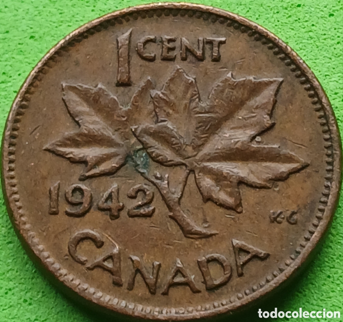 Monedas antiguas de Am&eacute;rica: Canad&aacute; 1 cent 1942 km#32 - Foto 1