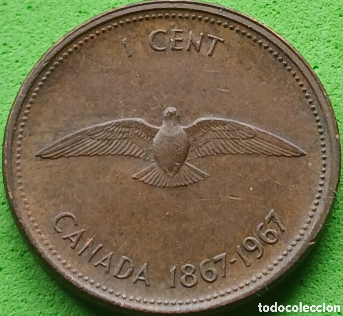 Monedas antiguas de Am&eacute;rica: Canad&aacute; 1 cent 1967 km#65 Confederaci&oacute;n Canadiense