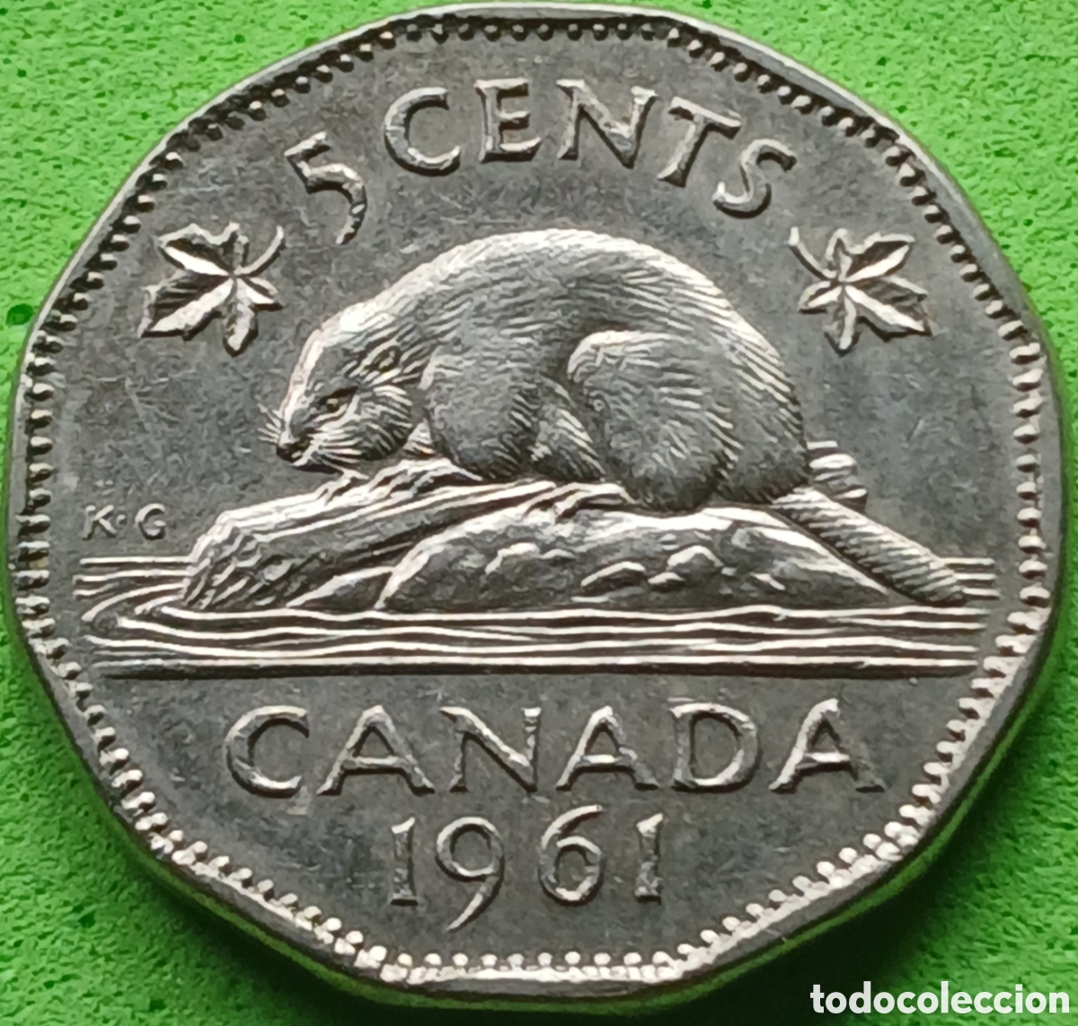 Monedas antiguas de Am&eacute;rica: Canad&aacute; 5 cents 1961 km#50a