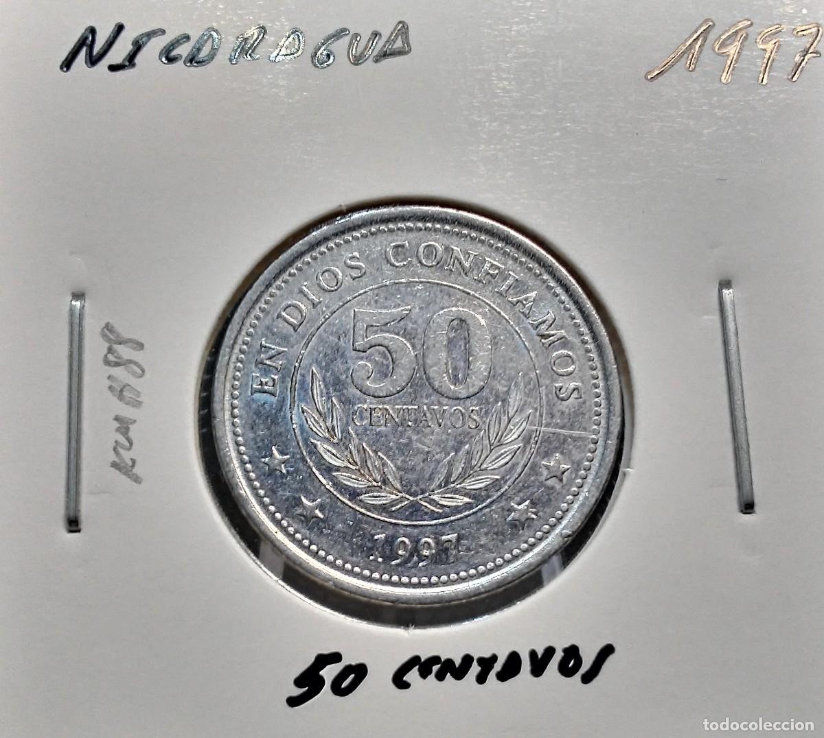 Monedas antiguas de Am&eacute;rica: NICARAGUA 50 CENTAVOS 1997 KM#88 MBC.