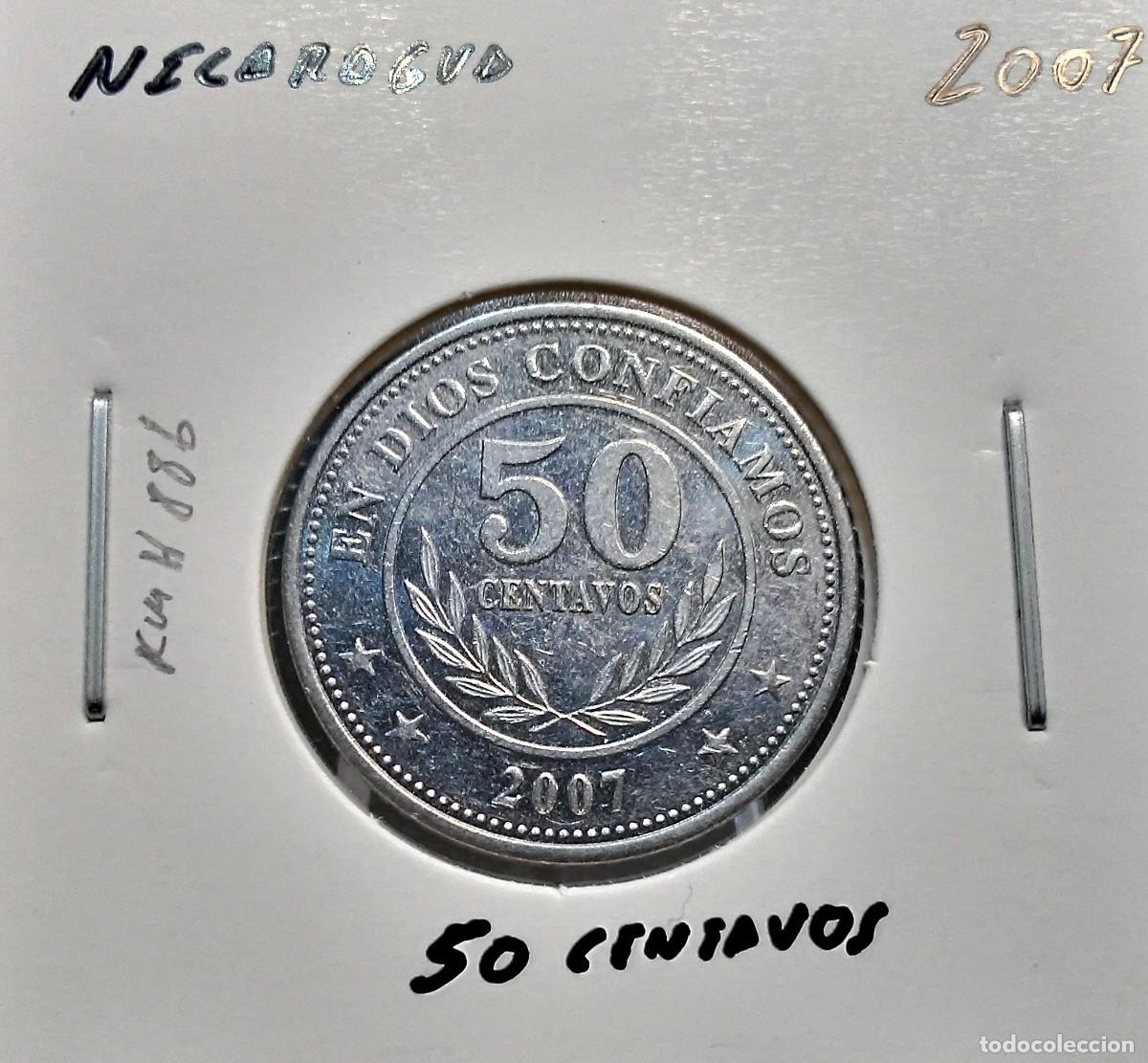 Monedas antiguas de Am&eacute;rica: NICARAGUA 50 CENTAVOS 2007 KM#88b MBC+.