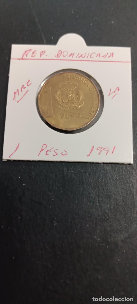 Monedas antiguas de Am&eacute;rica: REPUBLICA DOMINICANA 1 PESO 1991 MBC KM=80.1 (LAT&Oacute;N)