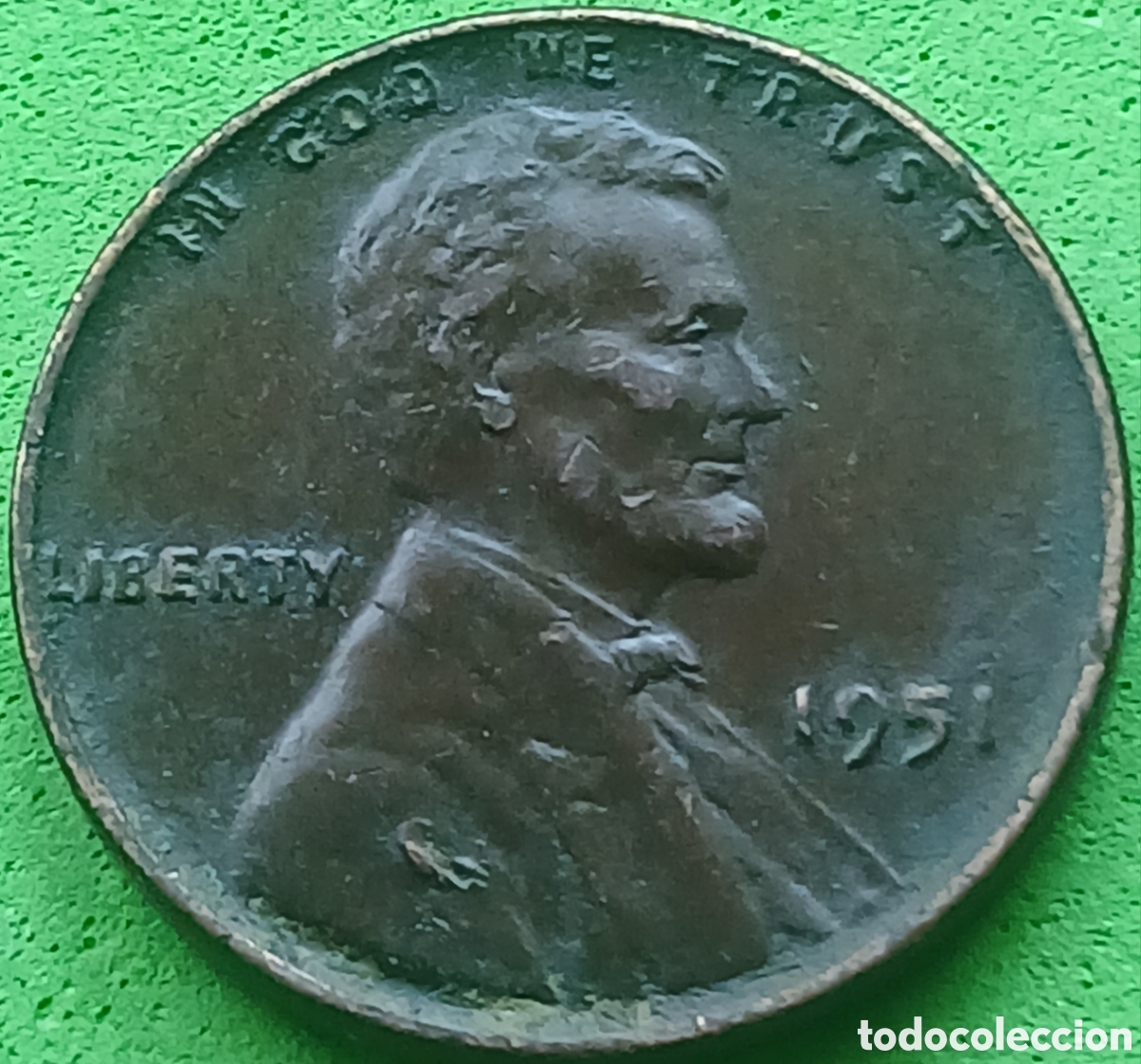 Monedas antiguas de Am&eacute;rica: USA one cent 1951 km#132 sin marca de ceca