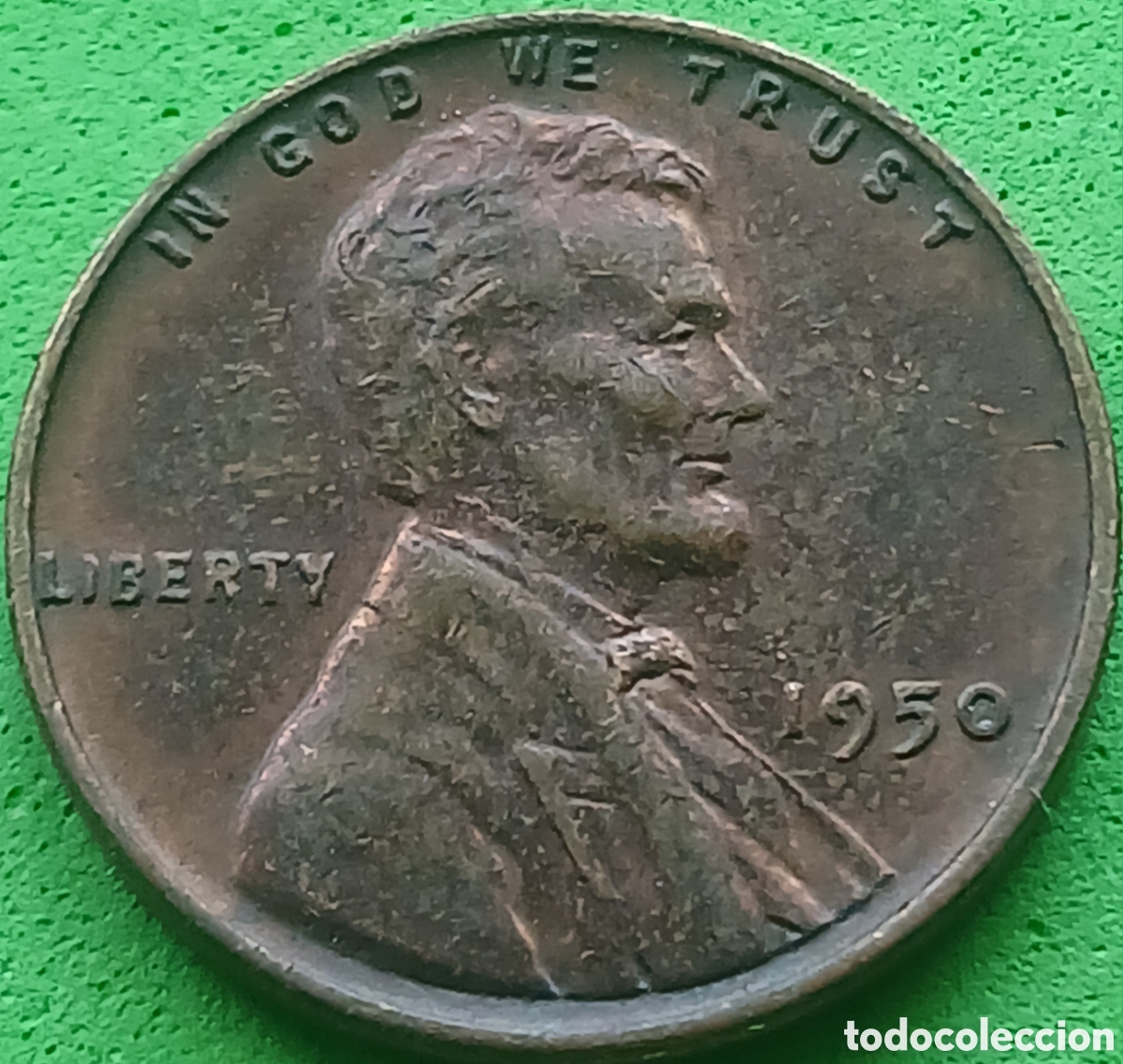 Monedas antiguas de Am&eacute;rica: USA one cent 1950 km#132 sin marca de ceca