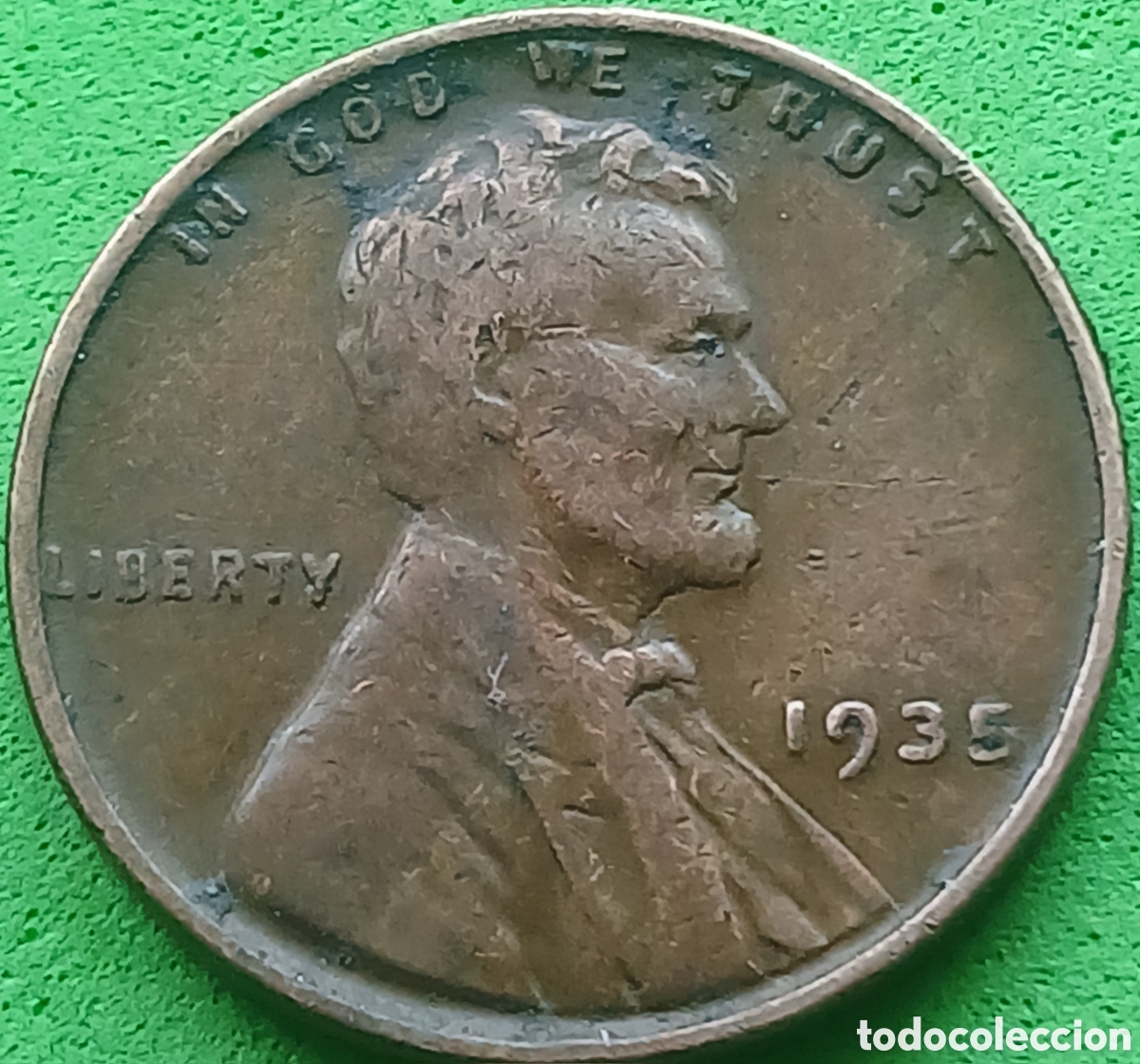 Monedas antiguas de Am&eacute;rica: USA one cent 1935 km#132 sin marca de ceca