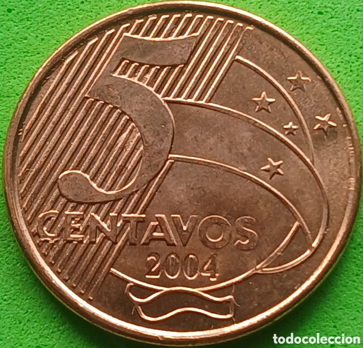 Monedas antiguas de Am&eacute;rica: Brasil 5 centavos 2004 km#648 - Foto 1