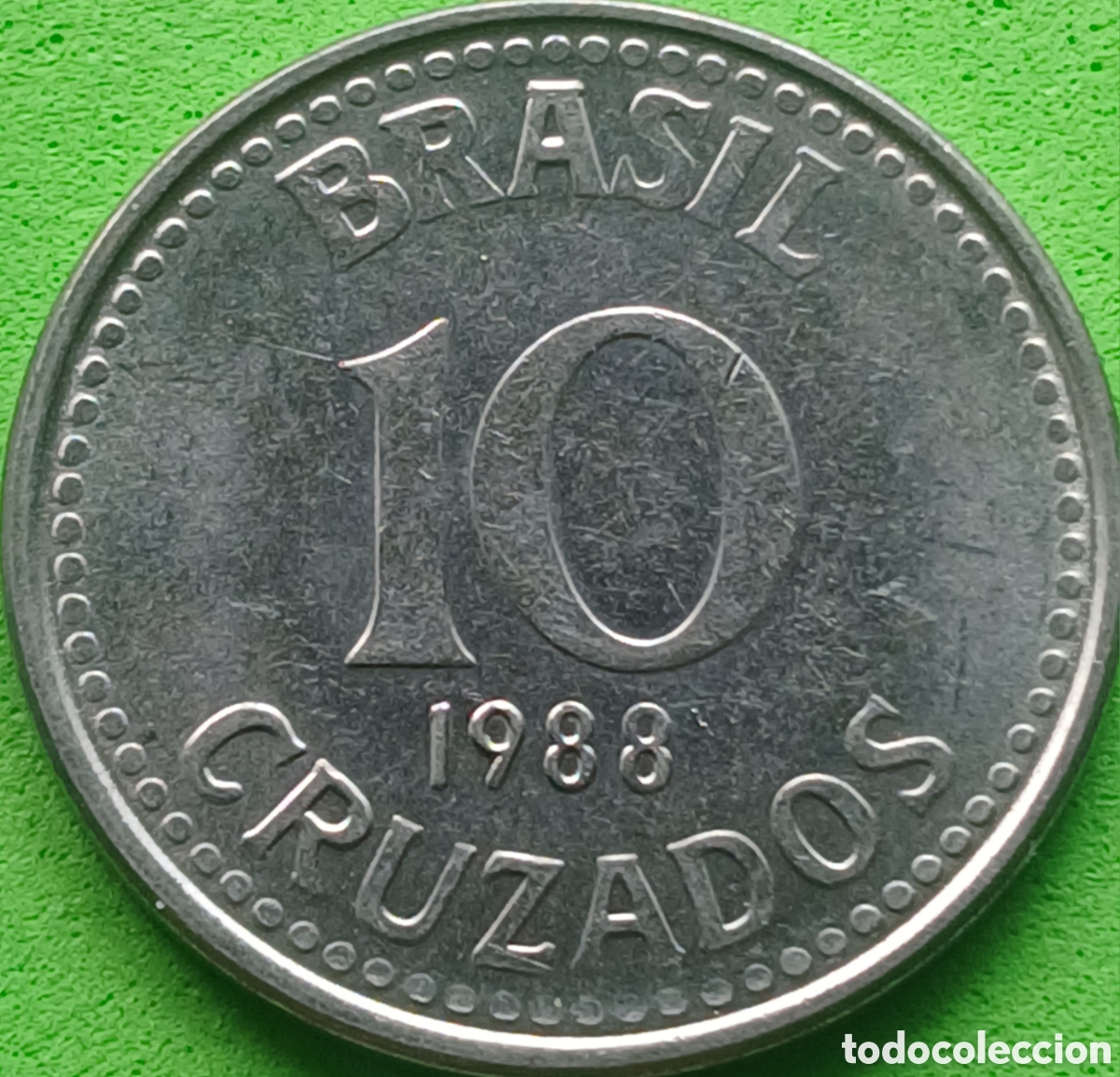 Monedas antiguas de Am&eacute;rica: Brasil 10 cruzados 1988 km#607