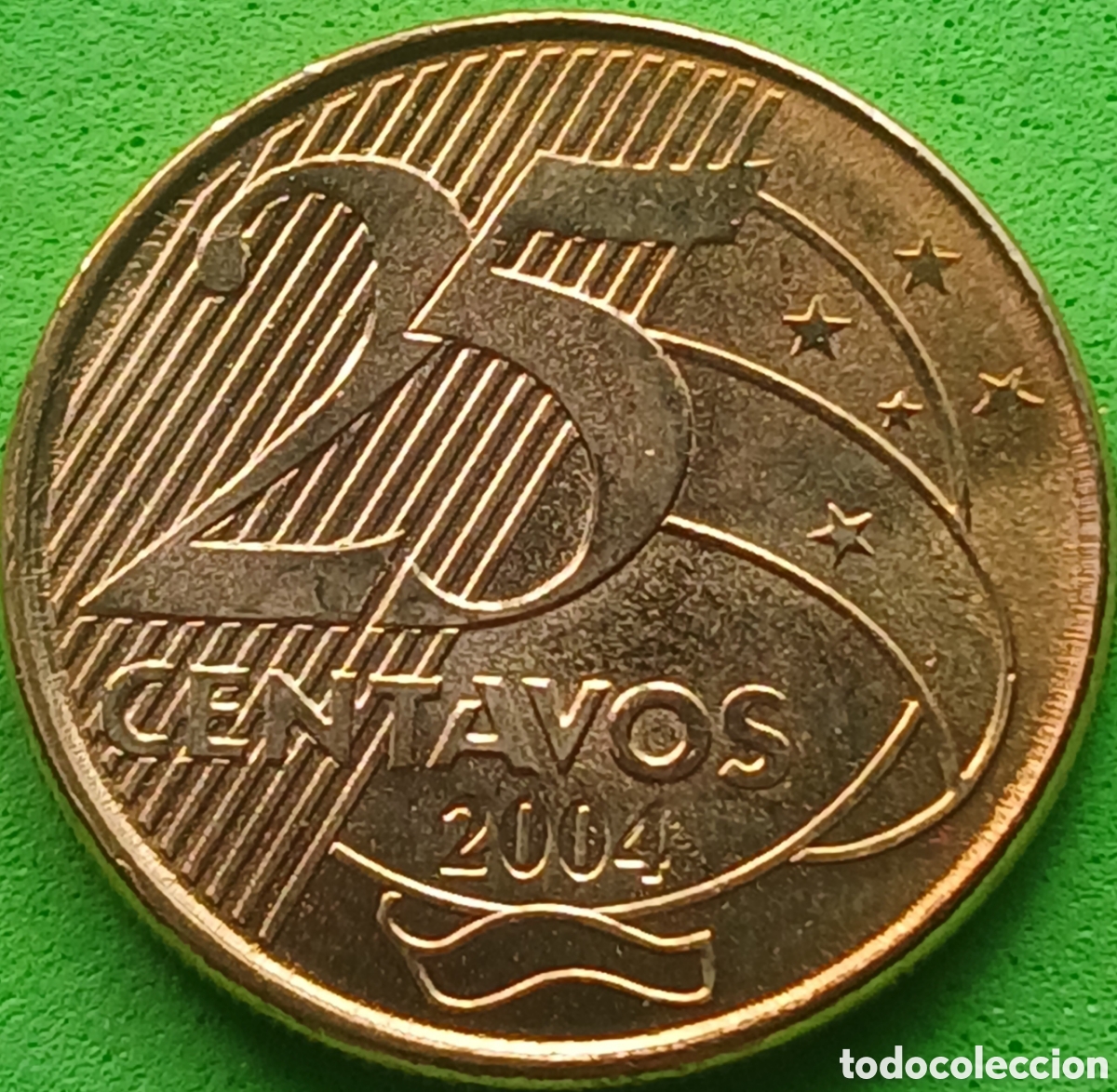 Monedas antiguas de Am&eacute;rica: Brasil 25 centavos 2004 km#650