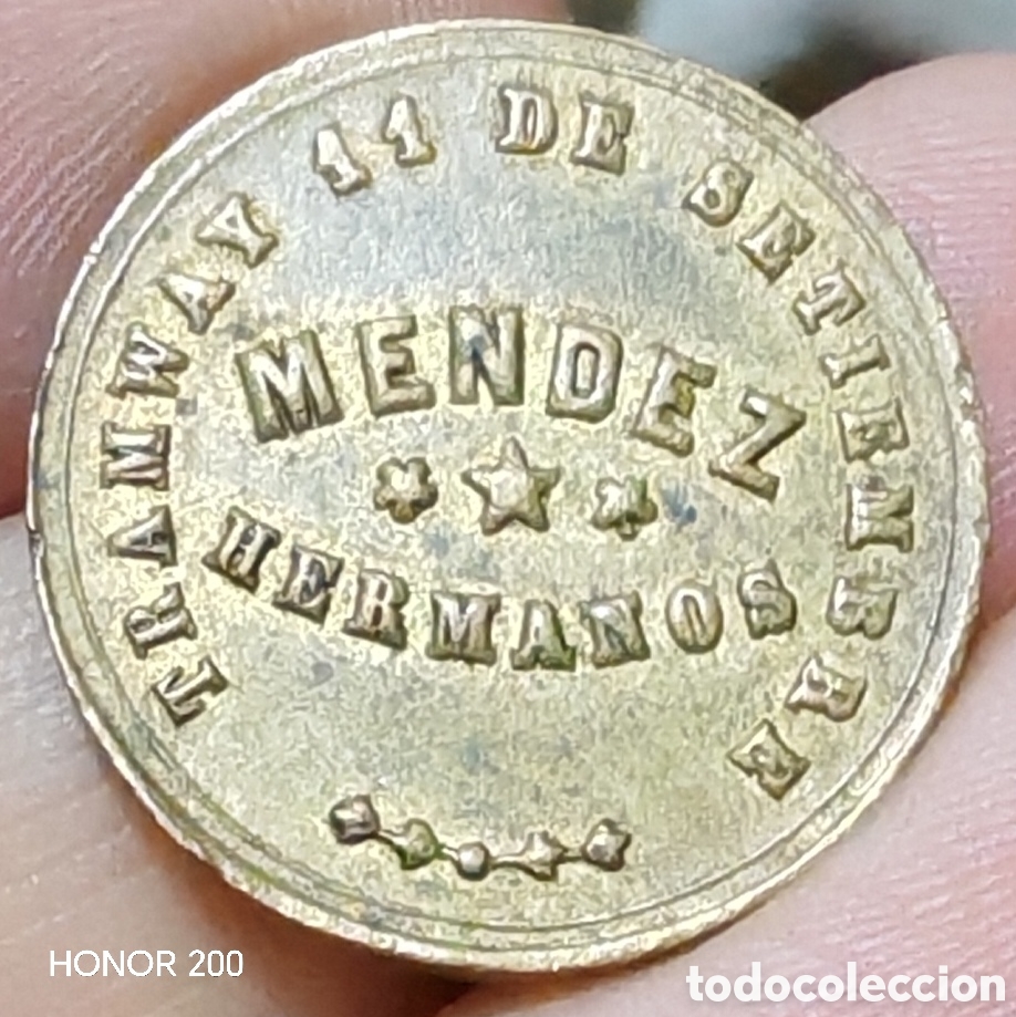 Monedas antiguas de Am&eacute;rica: Ficha token Tranv&iacute;a - Tramway 11 de Septiembre. Buenos Aires - M&eacute;ndez Hermanos C.1894