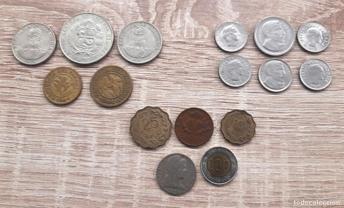 Monedas antiguas de Am&eacute;rica: Lote de 16 monedas extranjeras - Foto 1
