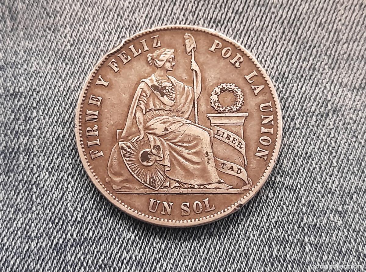 Monedas antiguas de Am&eacute;rica: Peru, 1 Sol 1869 YB.