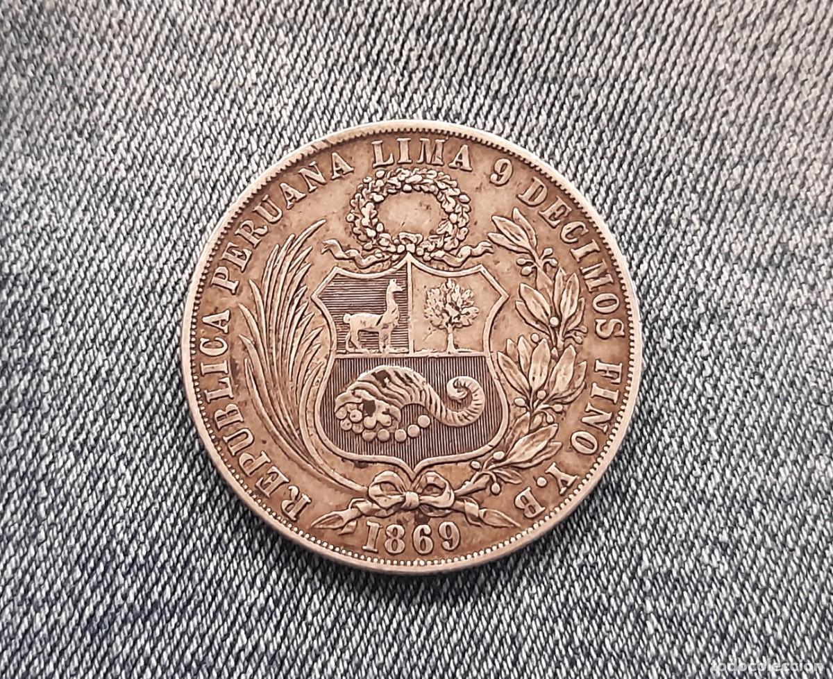 Monedas antiguas de Am&eacute;rica: Peru, 1 Sol 1869 YB. - Foto 2