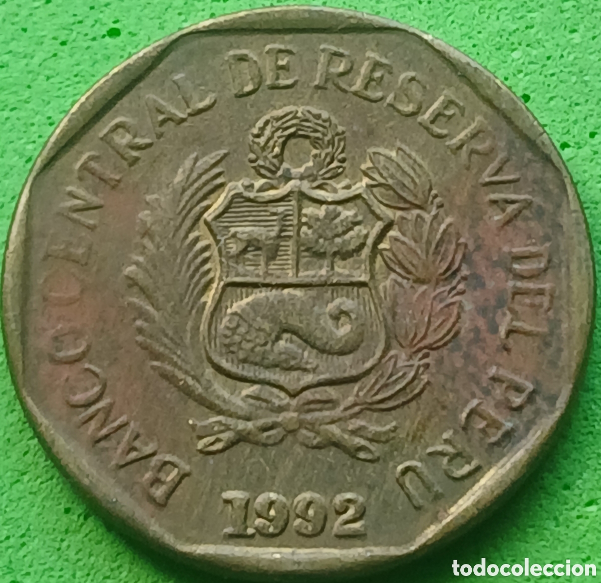 Monedas antiguas de Am&eacute;rica: Per&uacute; 5 c&eacute;ntimos 1992 km#304 - Foto 2