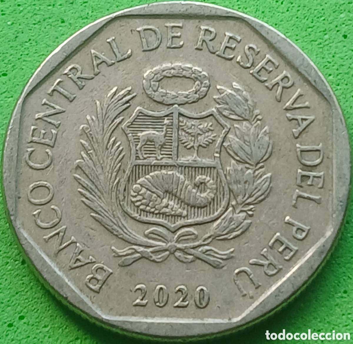 Monedas antiguas de Am&eacute;rica: Per&uacute; 50 c&eacute;ntimos 2020 km#307.4 poco com&uacute;n