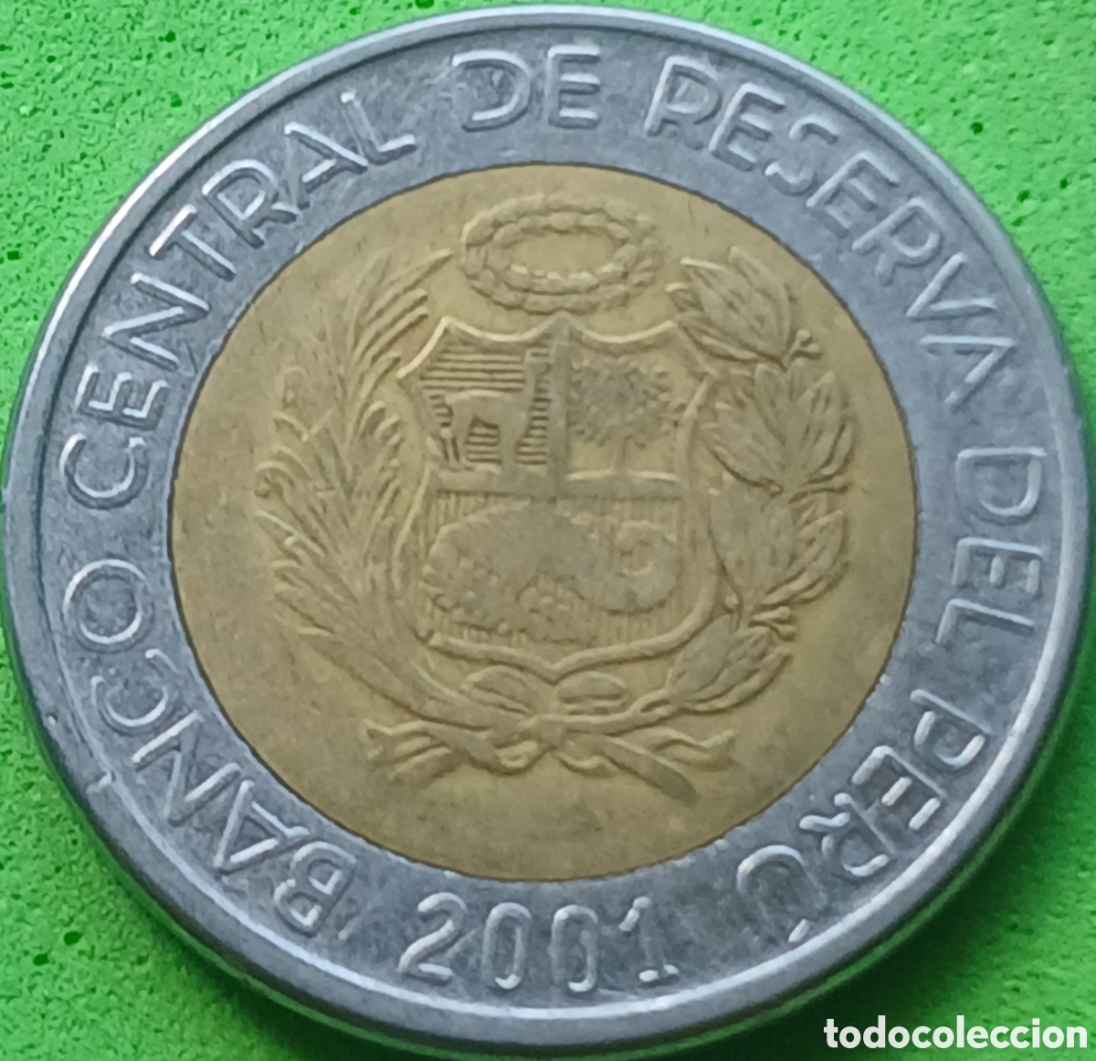 Monedas antiguas de Am&eacute;rica: Per&uacute; 5 nuevos soles 2001 km#316