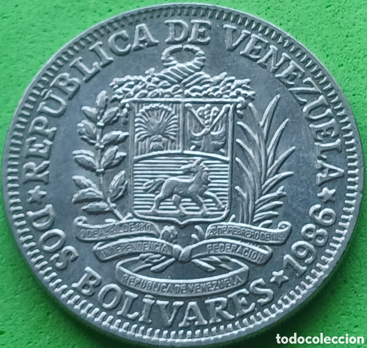 Monedas antiguas de Am&eacute;rica: Venezuela 2 bol&iacute;vares 1986 Y#43