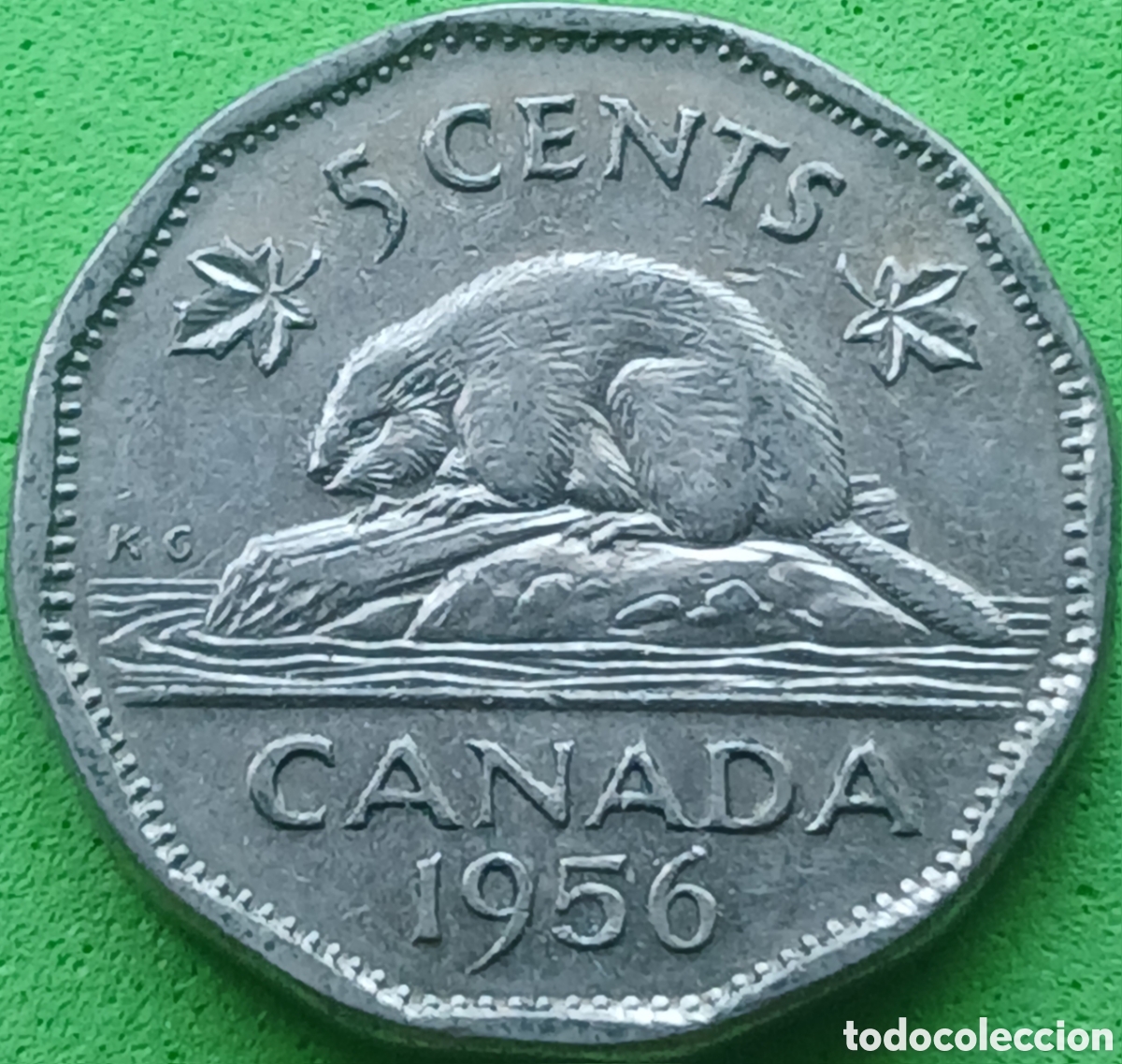 Monedas antiguas de Am&eacute;rica: Canad&aacute; 5 cents 1956 km#50a