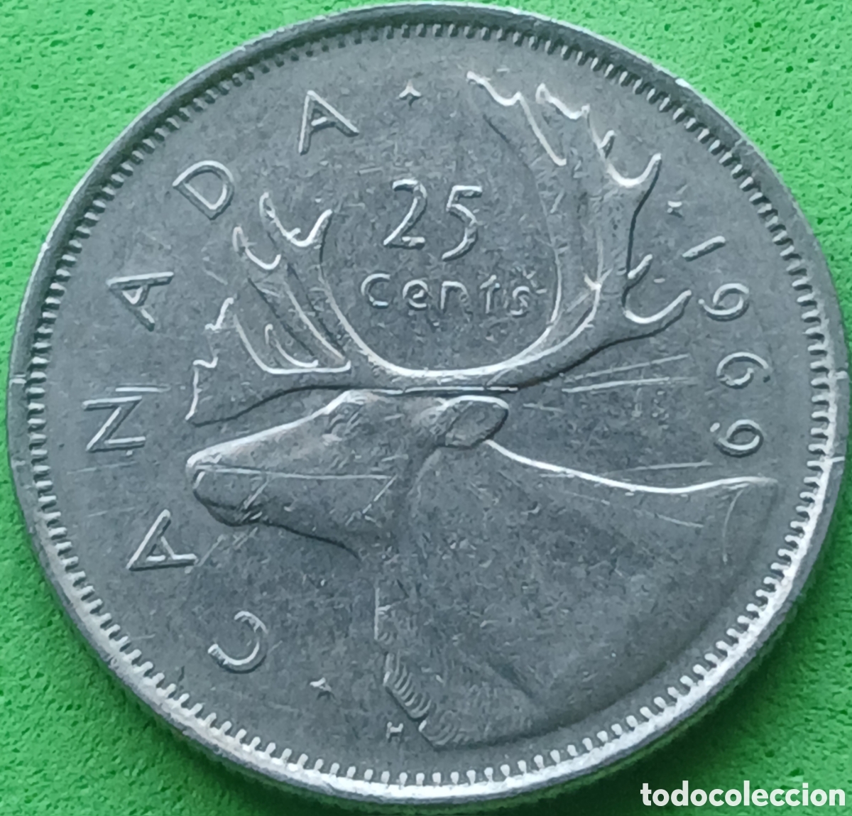 Monedas antiguas de Am&eacute;rica: Canad&aacute; 25 cents 1969 km#62b