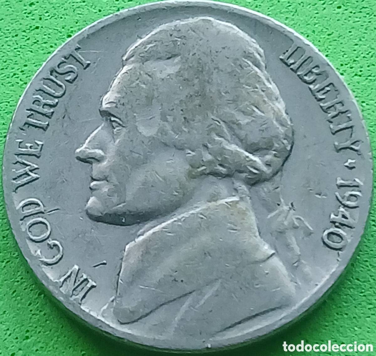 Monedas antiguas de Am&eacute;rica: USA five cents 1940 km#192 sin marca de ceca