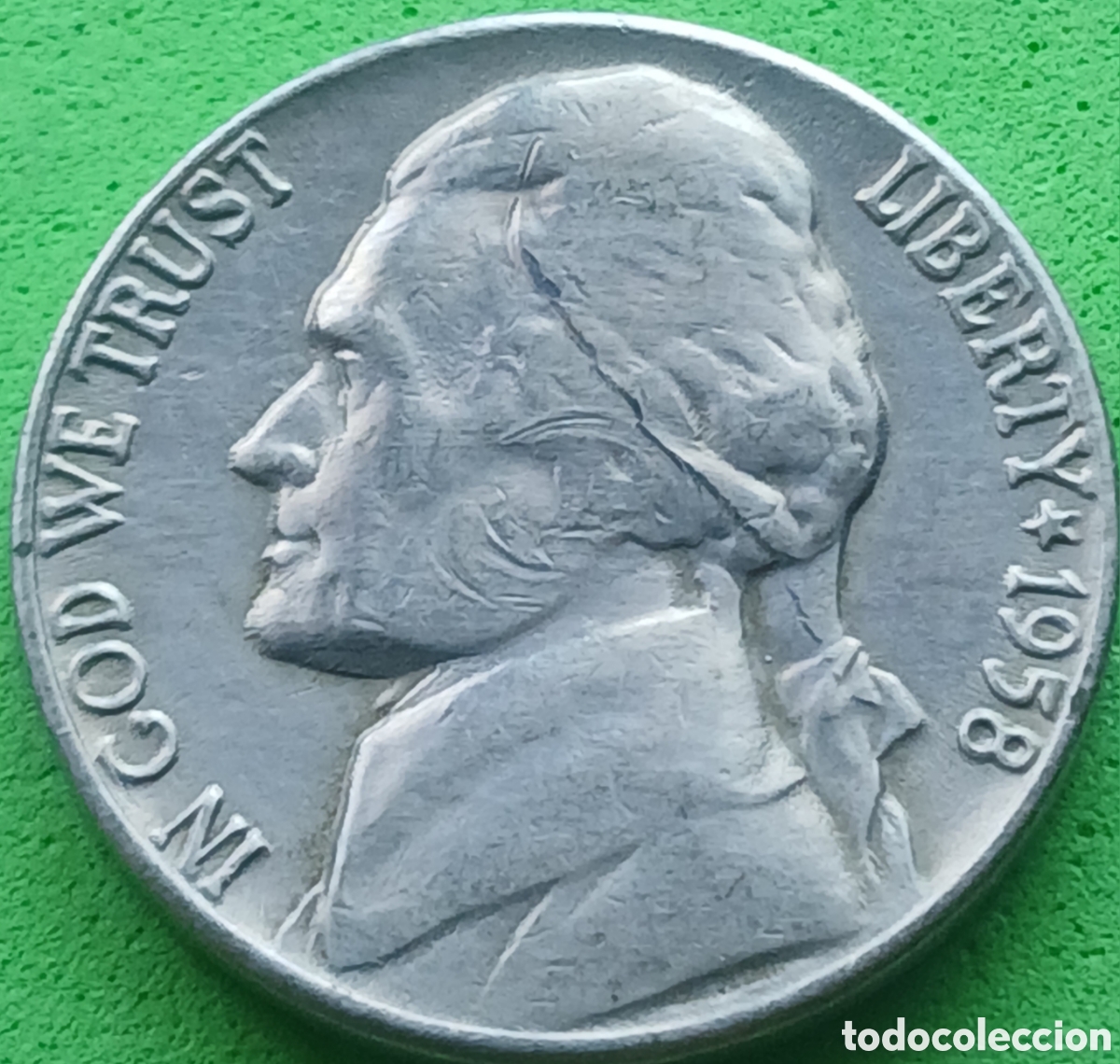 Monedas antiguas de Am&eacute;rica: USA five cents 1958 D km#A192