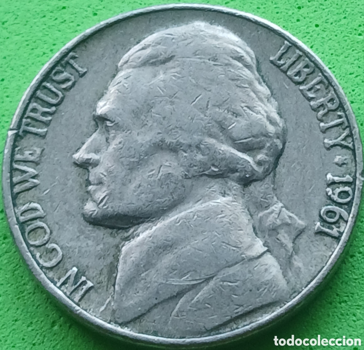 Monedas antiguas de Am&eacute;rica: USA five cents 1961 D km#A192
