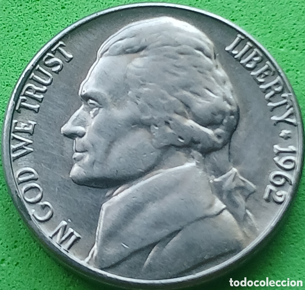 Monedas antiguas de Am&eacute;rica: USA five cents 1962 D km#A192