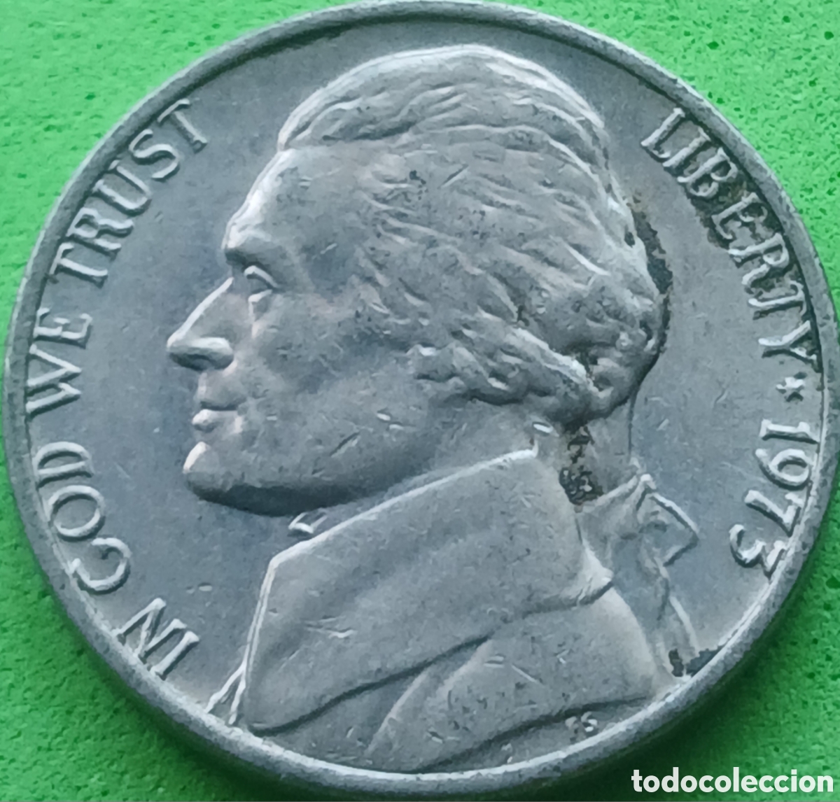 Monedas antiguas de Am&eacute;rica: USA five cents 1973 km#A192 sin marca de ceca
