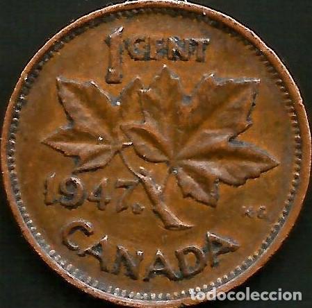 Monedas antiguas de Am&eacute;rica: CANADA 1947 - SIN MARCA DE CECA - 1 CENT - KM 32 - CIRCULADA