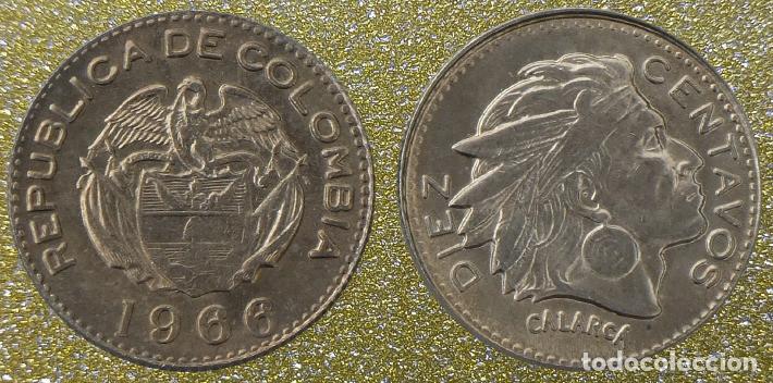 Monedas antiguas de Am&eacute;rica: Colombia 10 Centavos Moneda Conmemorativa 1966 Sin Circular