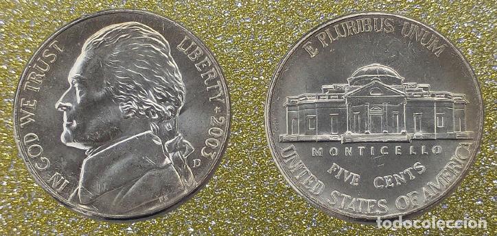 Monedas antiguas de Am&eacute;rica: Estados Unidos 5 centavos n&iacute;quel 2003 D Sin Circular