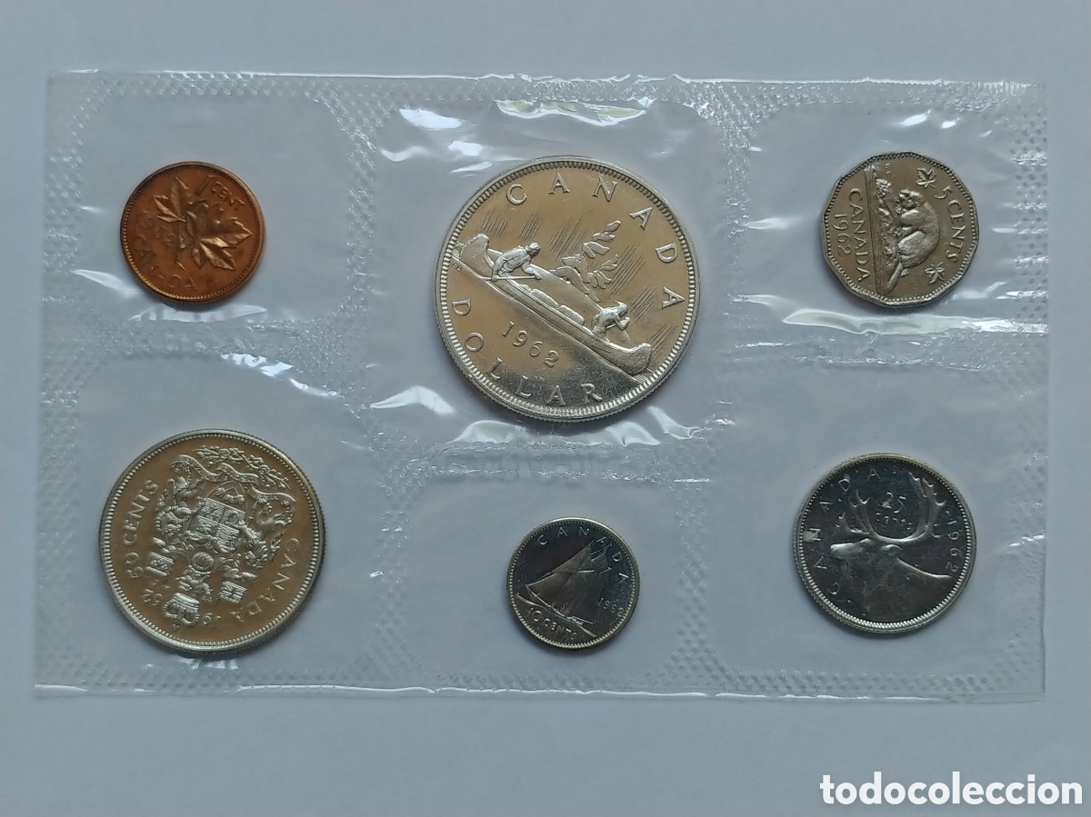 Monedas antiguas de Am&eacute;rica: Canad&aacute;, Proof-Like Set 1962, FDC - Foto 1