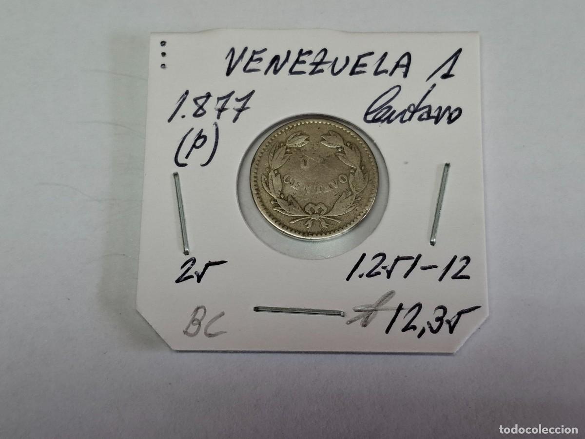 Monedas antiguas de Am&eacute;rica: 1 CENTAVO de 1877 P KM 25 VENEZUELA en BC