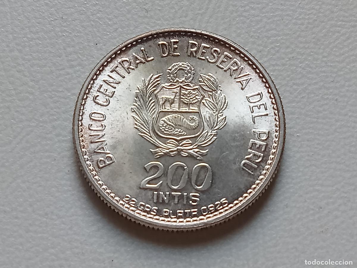 Monedas antiguas de Am&eacute;rica: PER&Uacute; MARISCAL C&Aacute;CERES 200 INTIS PLATA 1836-1986. SC KM.299 TIRADA 25.000 UDS