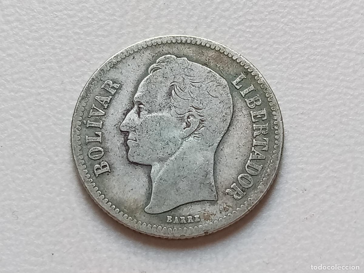 Monedas antiguas de Am&eacute;rica: VENEZUELA 2 BOL&Iacute;VARES PLATA Y.23 TIRADA 1250000